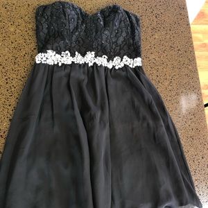 Short strapless homecoming dress